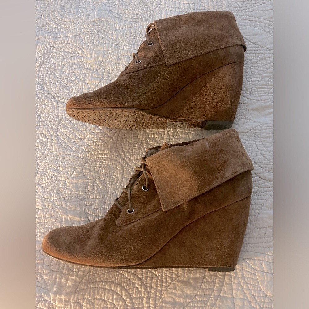 Michael Kors wedge suede booties size 8